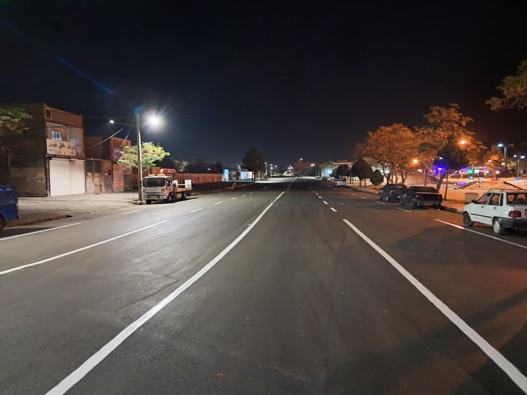 🔺 نونوار شدن خیابان بهار ، محقق ، خیابان پروانه و ارمغان از بلوار آزادگان تا پمپ بنزین صفار با اجرای خط‌کشی محوری