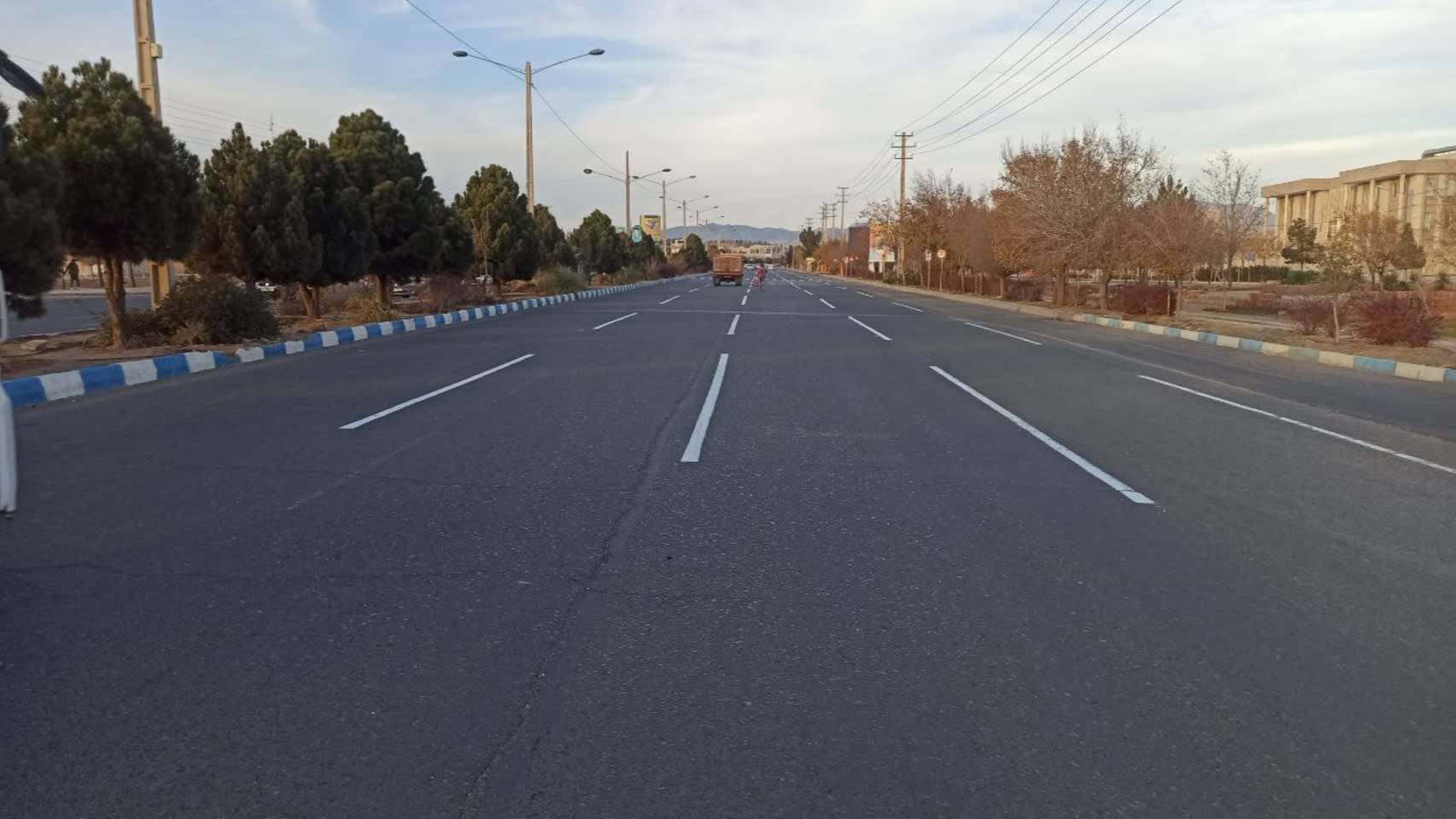 خط کشی محوری بزرگراه سردار سلیمانی