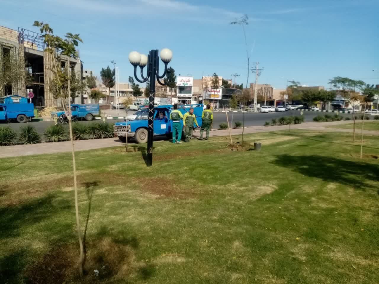 نهضت کاشت درخت و درختچه در میدان امام حسین (ع)